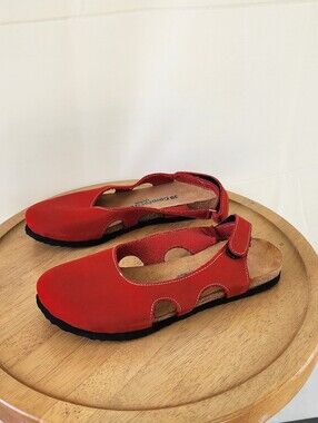 Comfortfusse Belinda Deri Women’s Red Casual Strap Comfort Shoes